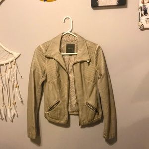 Tan leather jacket